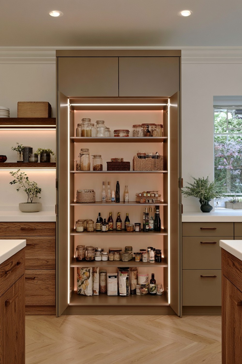10. Automatic Lighting Inside Tall Pantry Cabinets