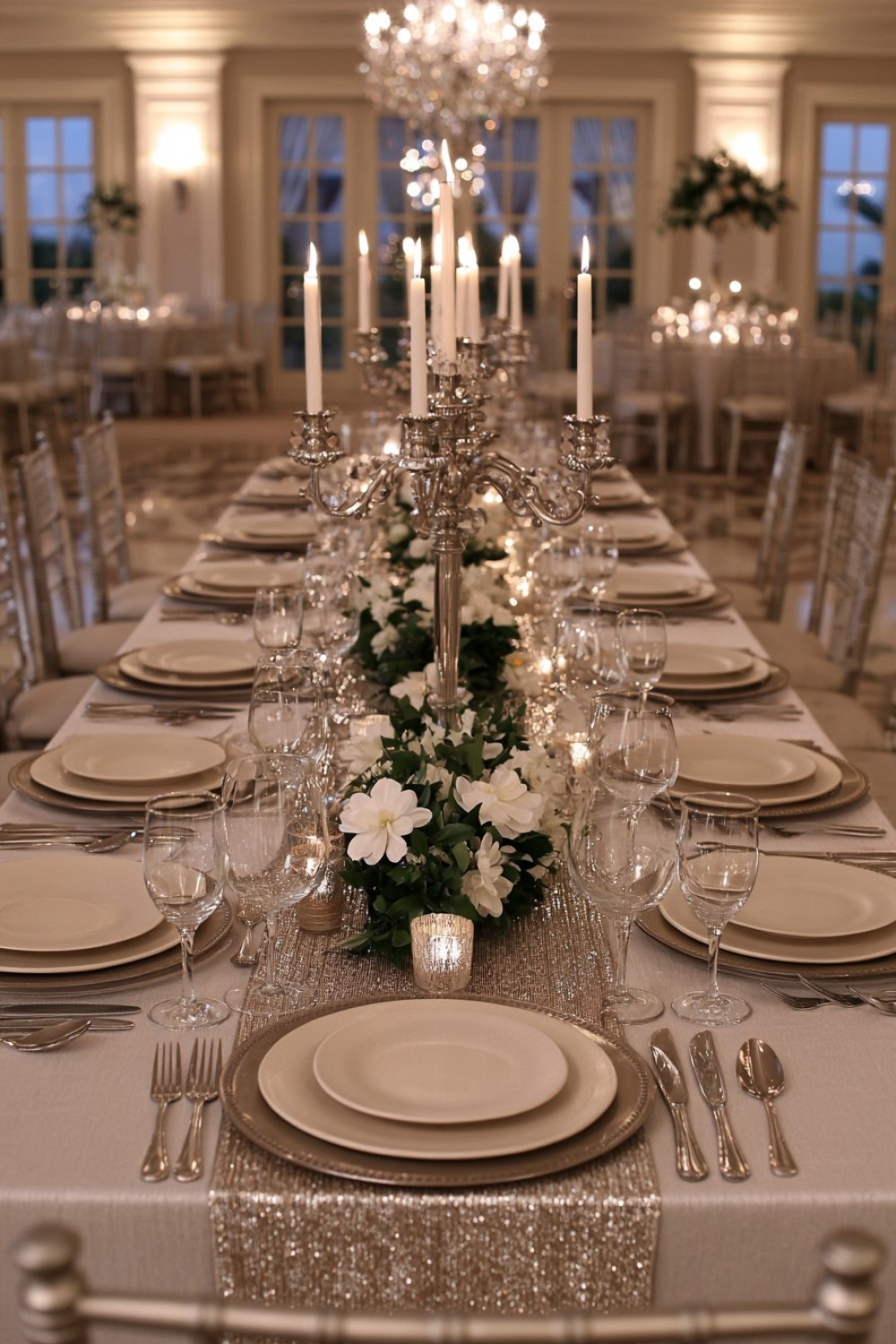 2. Brushed Silver Details With Soft White Textures