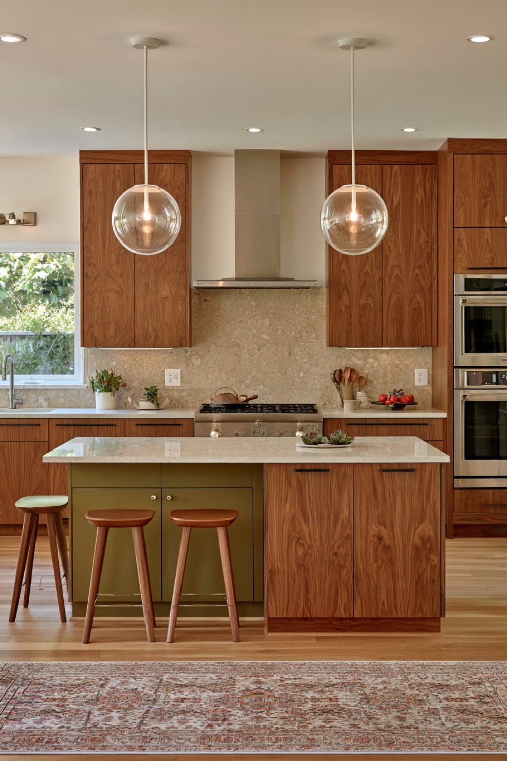 2. Mustard Cabinet Zone As A Focused Retro Accent