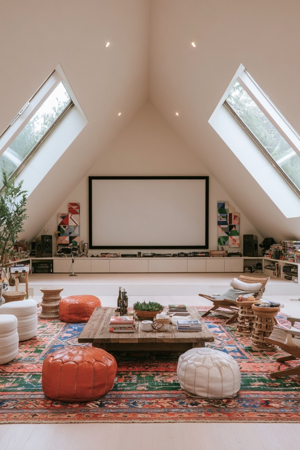 Flexible attic karaoke and performance area