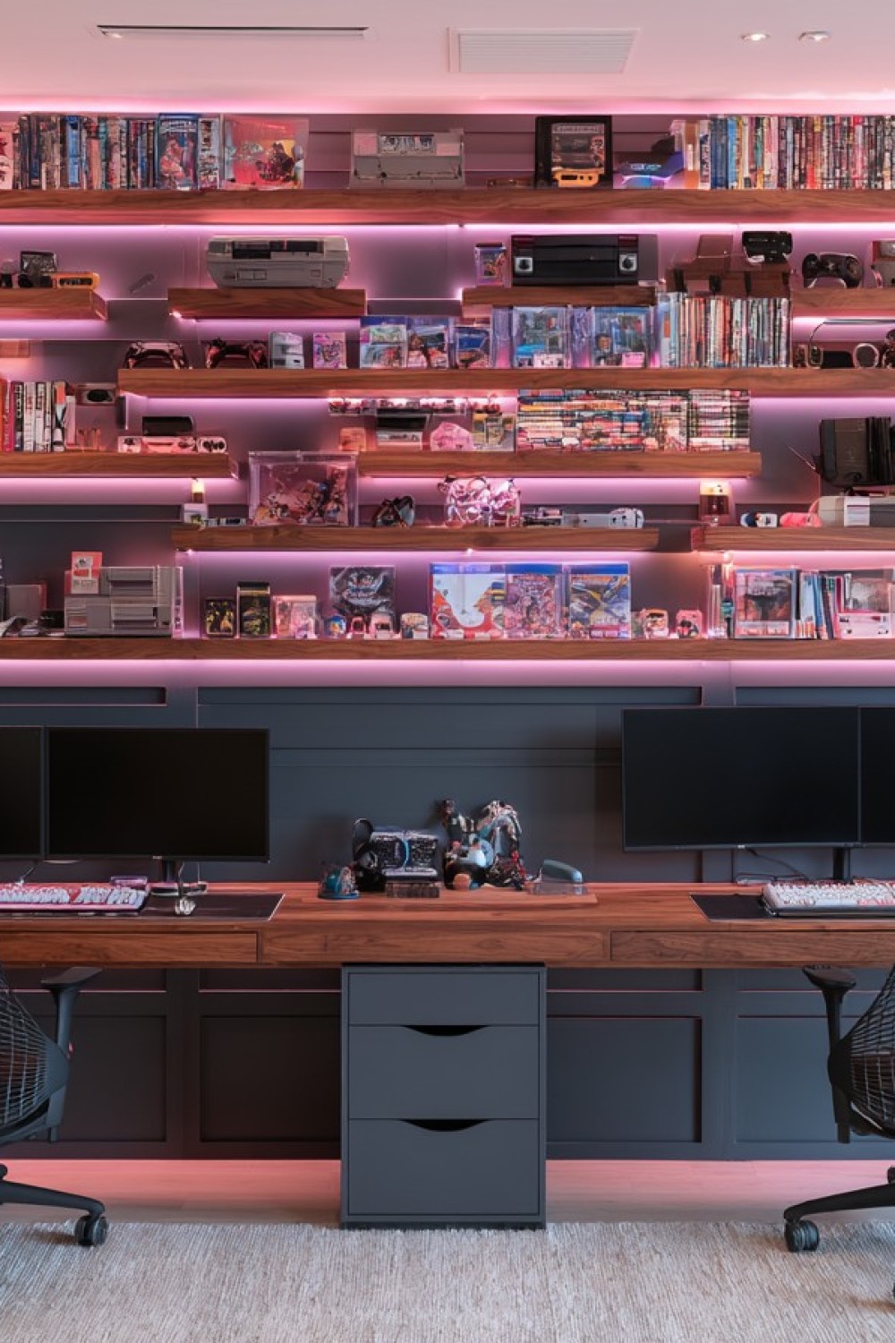 Shared gaming collection organized on a secure display wall
