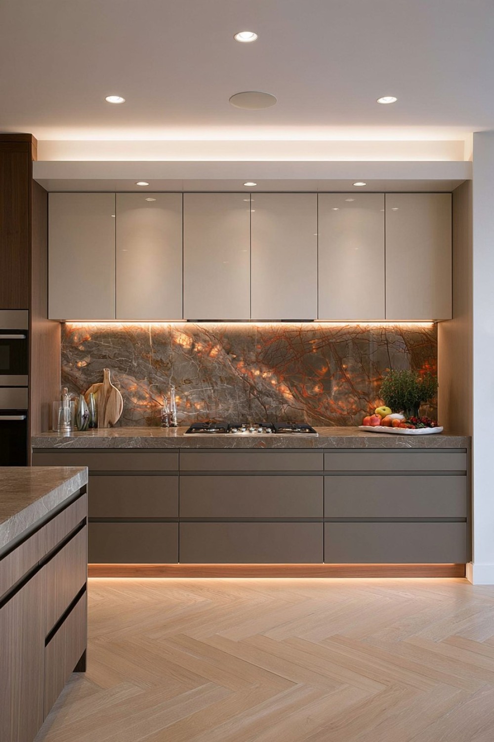 2. Grazing Light Across A Stone Backsplash