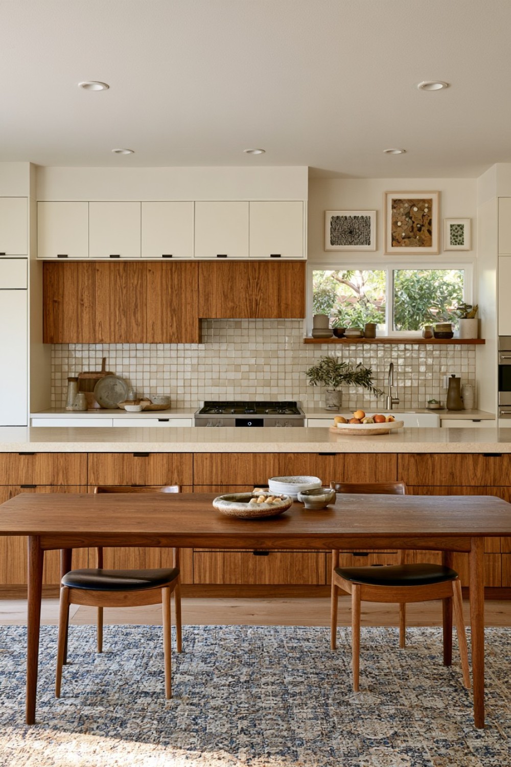 5. Teak Inspired Cabinetry For A Lighter Mid Century Kitchen