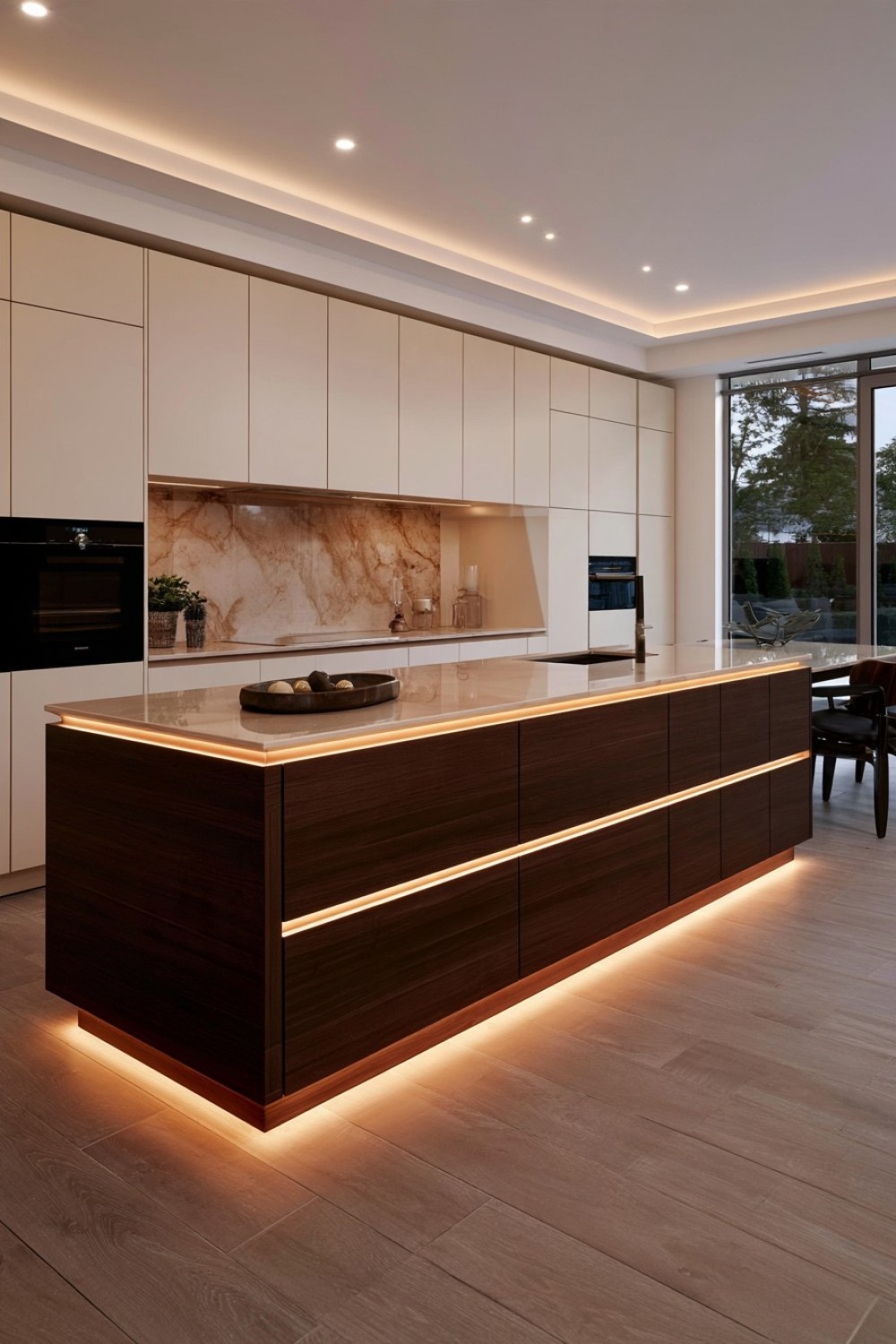 13. Concealed Lighting Inside Integrated Handle Recesses