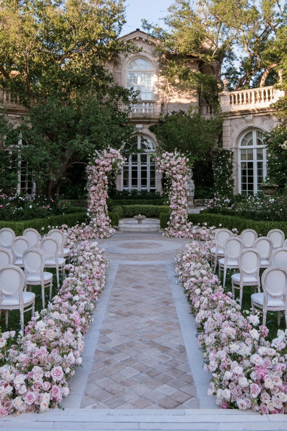 2. Gently Curved Wedding Aisle