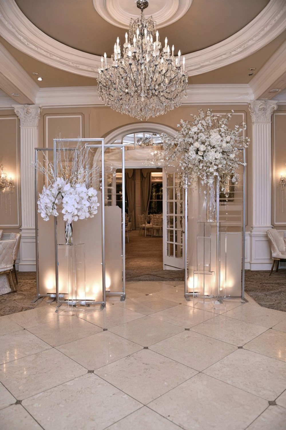 3. Frosted Acrylic Reception Entrance