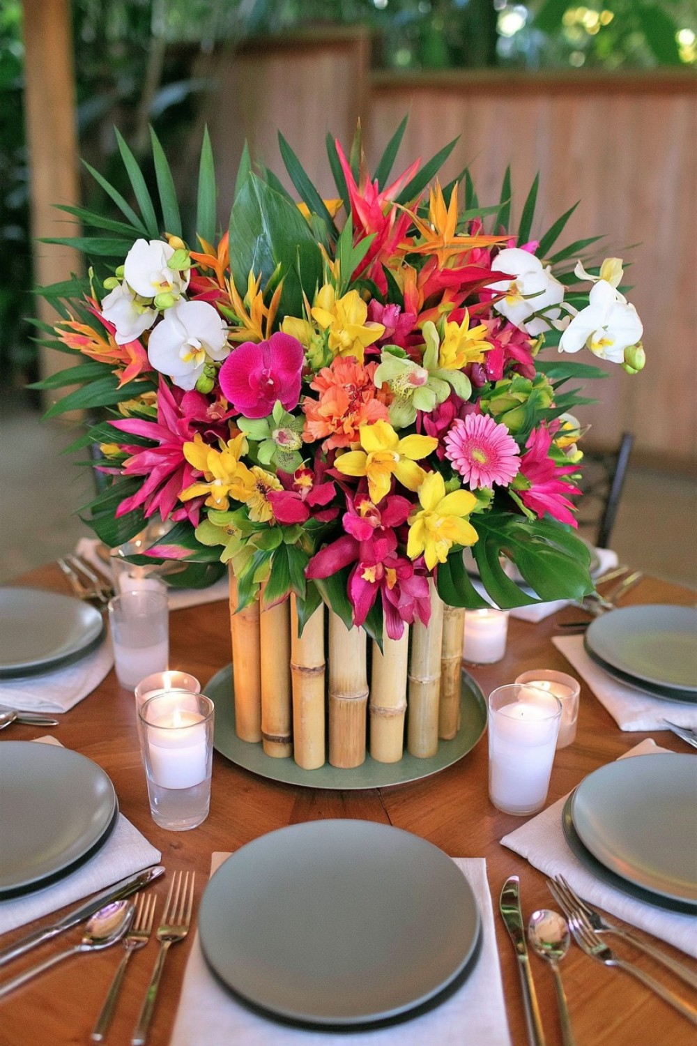 9. Bamboo Tube Flower Grid