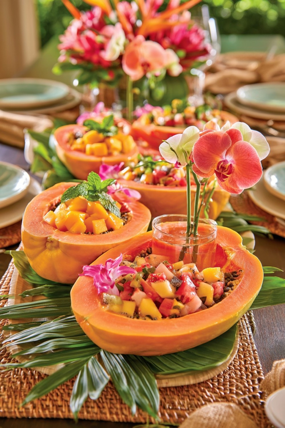 2. Papaya Floral Bowls
