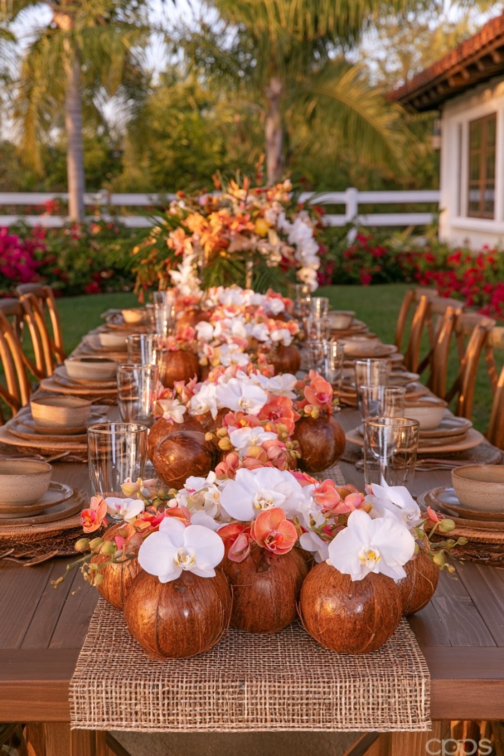 17. Coconut And Orchid Table Runner