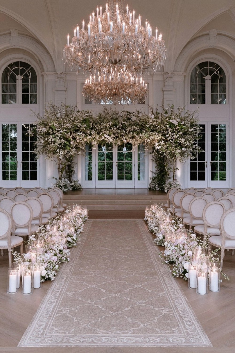 7. Patterned Wedding Aisle Floor Without Carpet