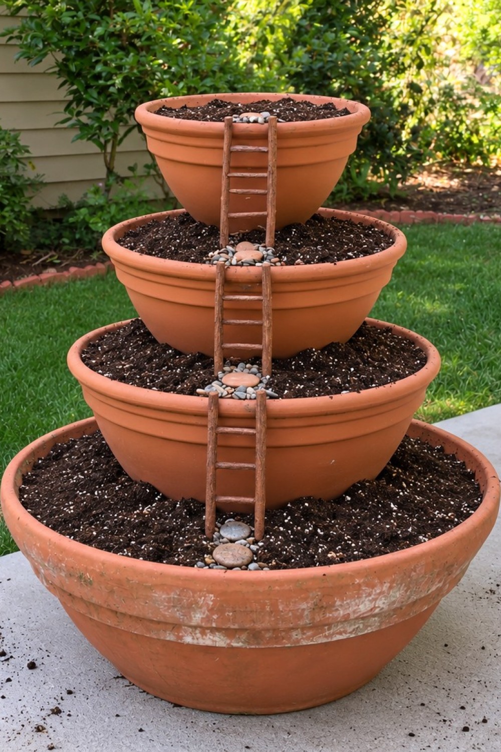 Stack And Fill The Terracotta Planters