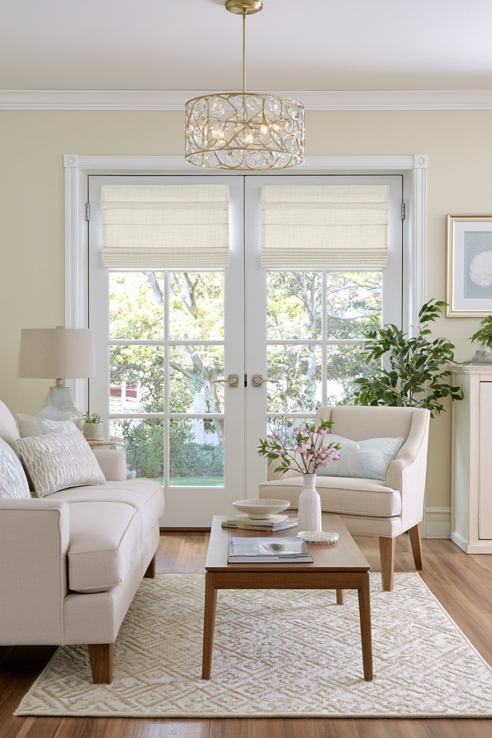 13. Individual Roman Shades For Each Door