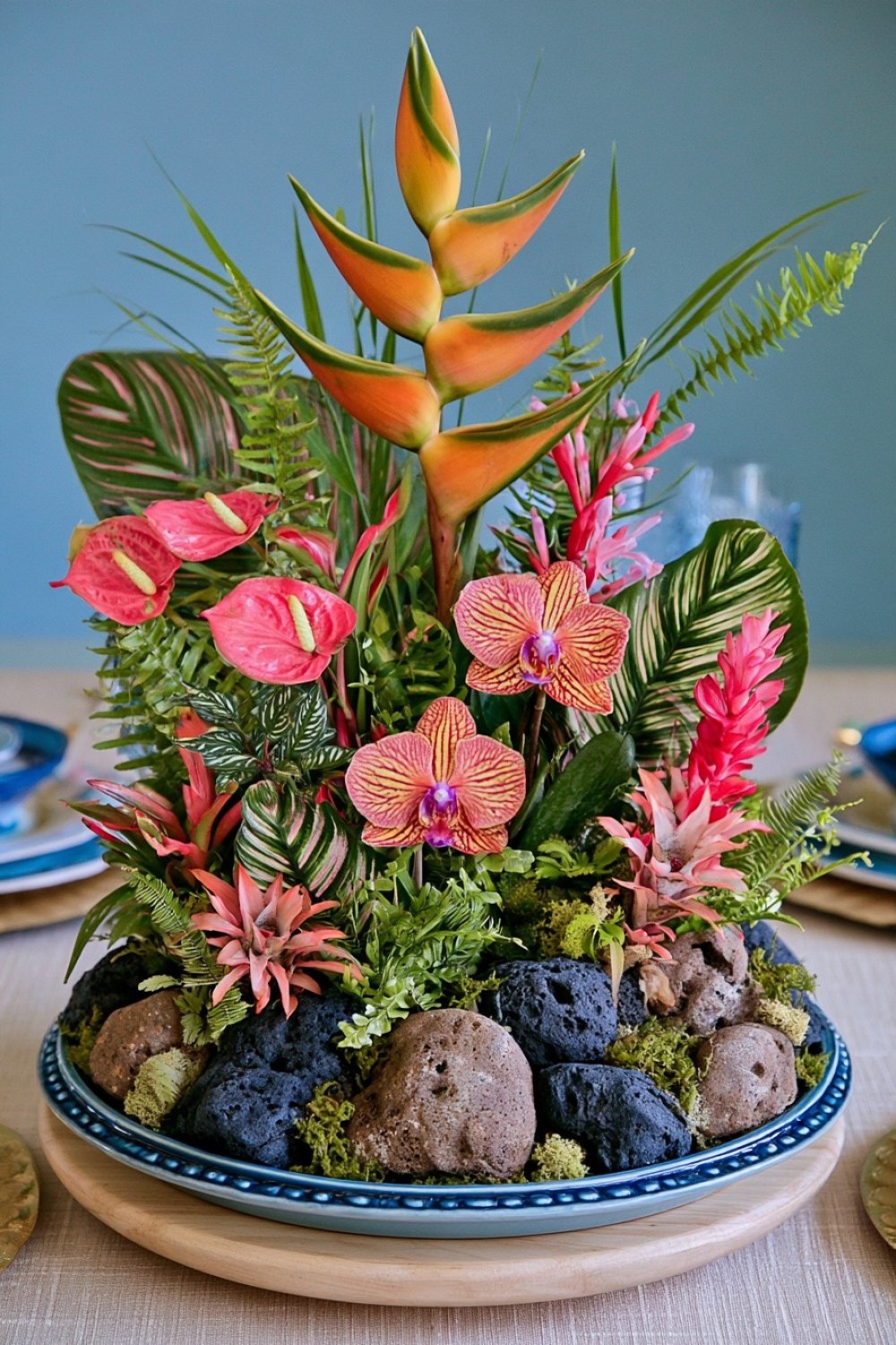 8. Volcanic Stone Tropical Arrangement