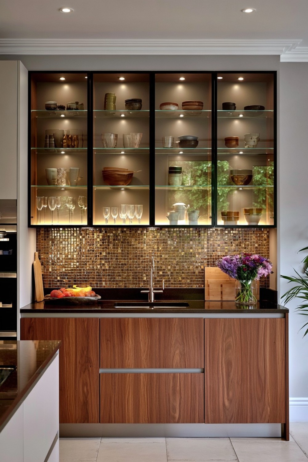 14. Light Only The Lowest Shelf Of A Glass Cabinet