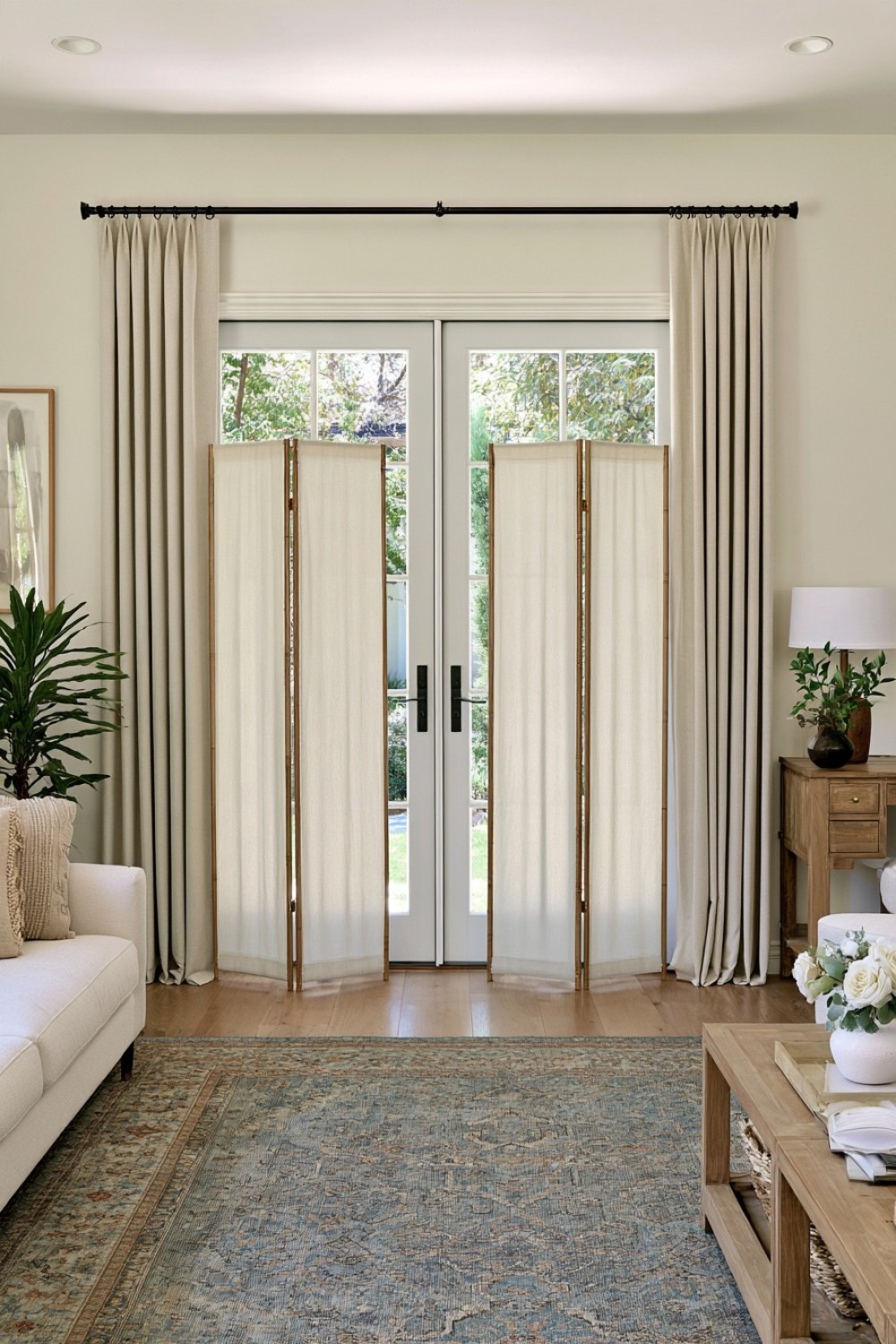 15. Freestanding Privacy Screen Behind The Doors
