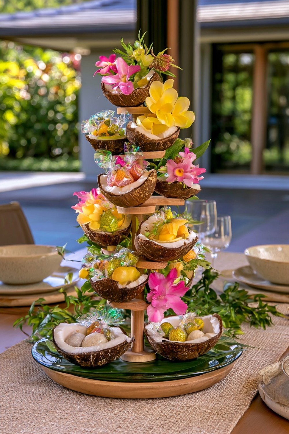 6. Stacked Coconut Shell Sculpture