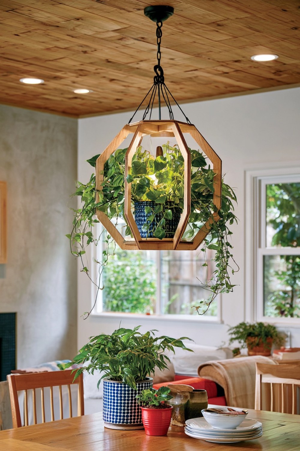 11. Geometric Plywood Cage Planter