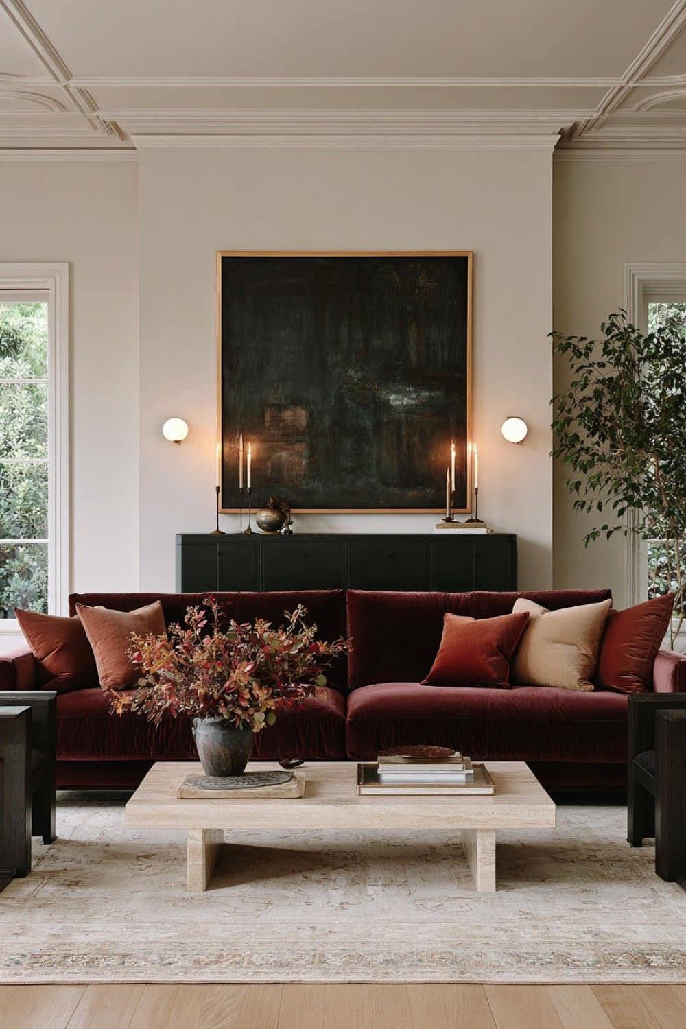 6. Plum Sofa As The Main Mood Statement