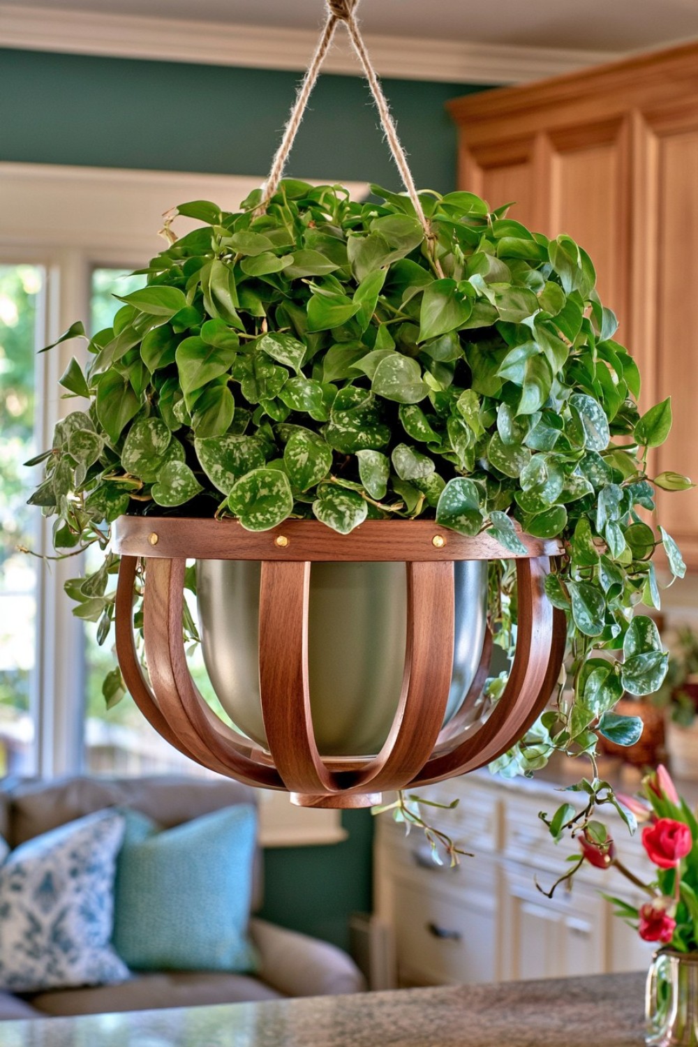 2. Bent Wood Veneer Ribbon Basket
