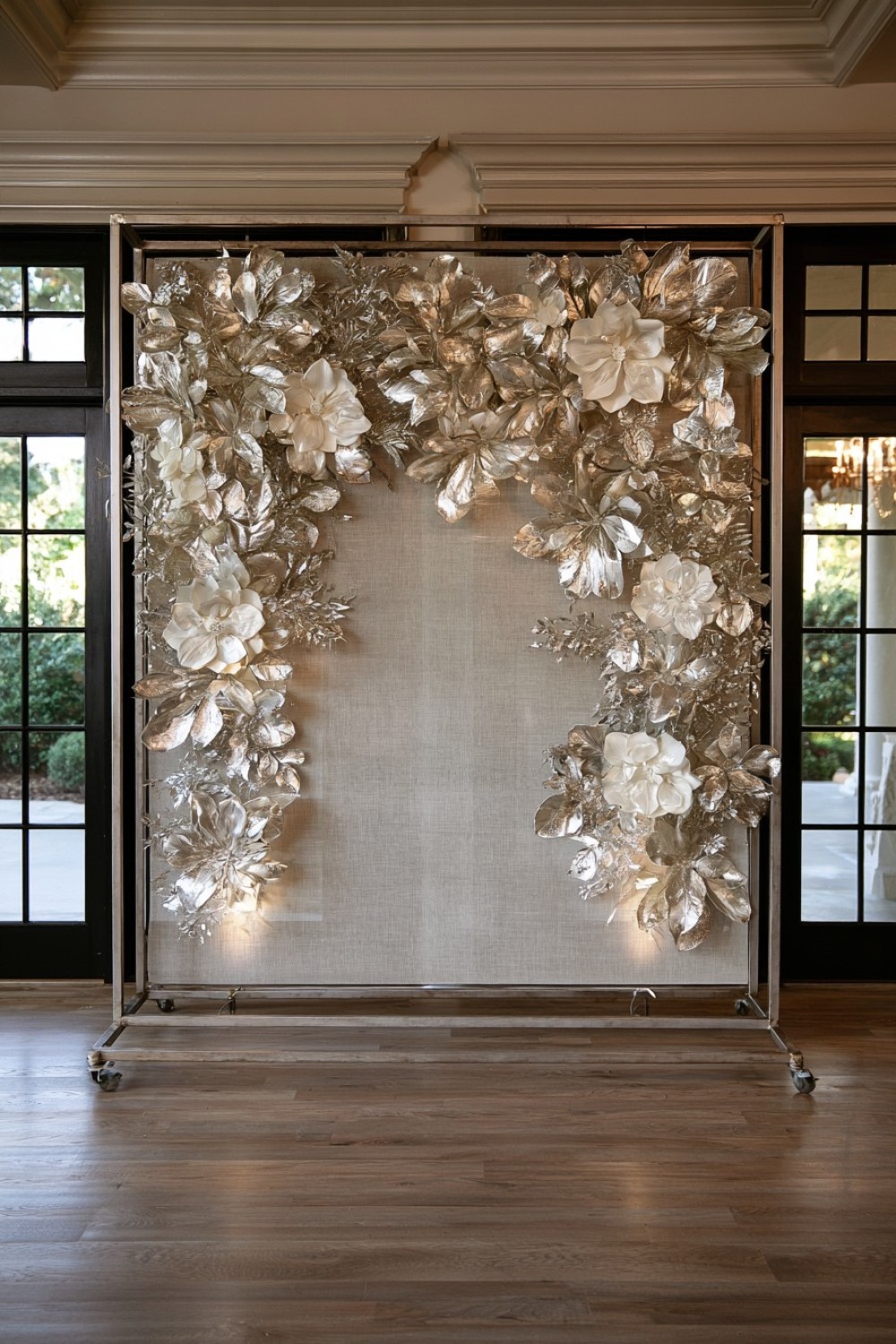 7. Silver Leaf Botanical Seating Display