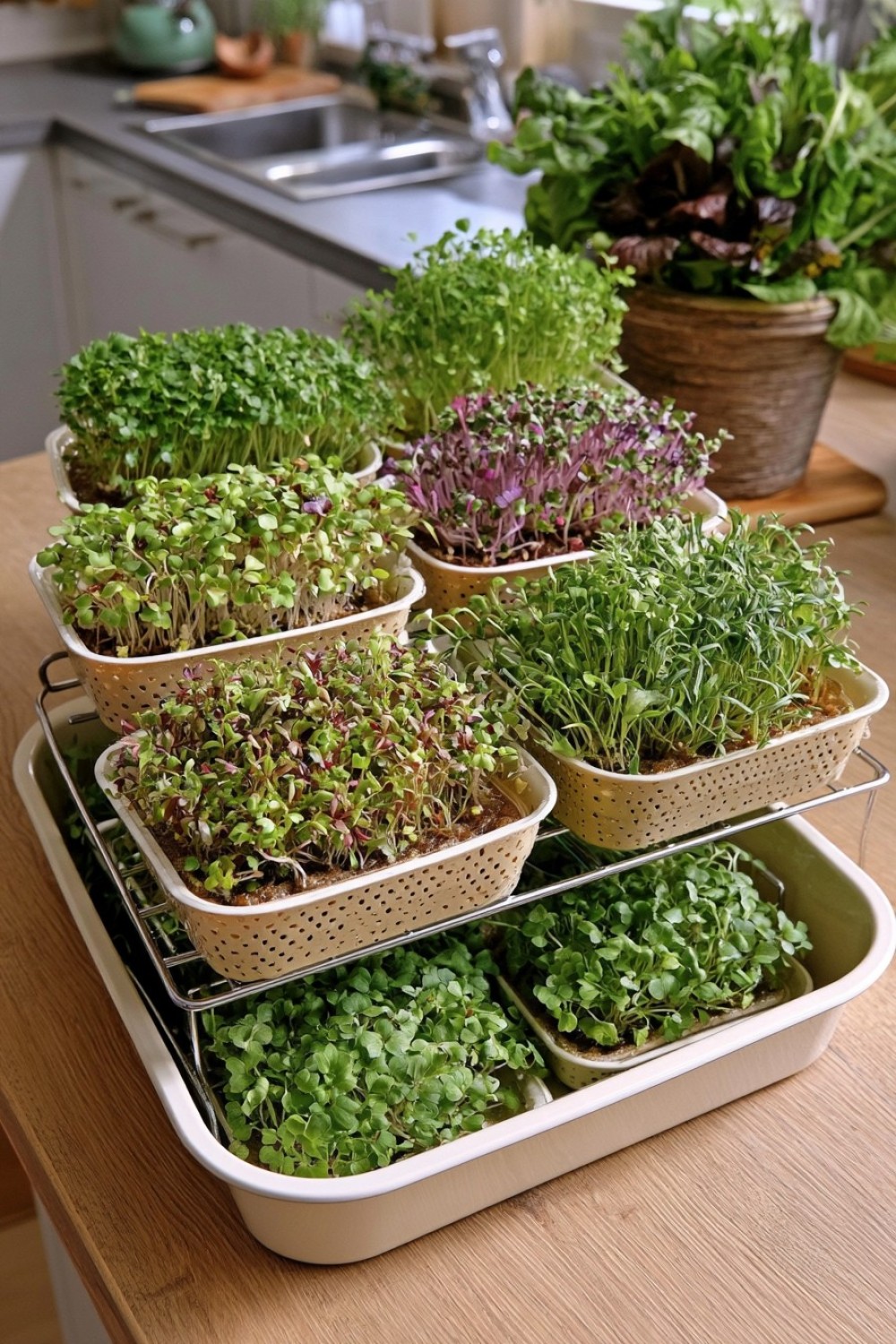 4. Elevated Two Level Microgreen Tray