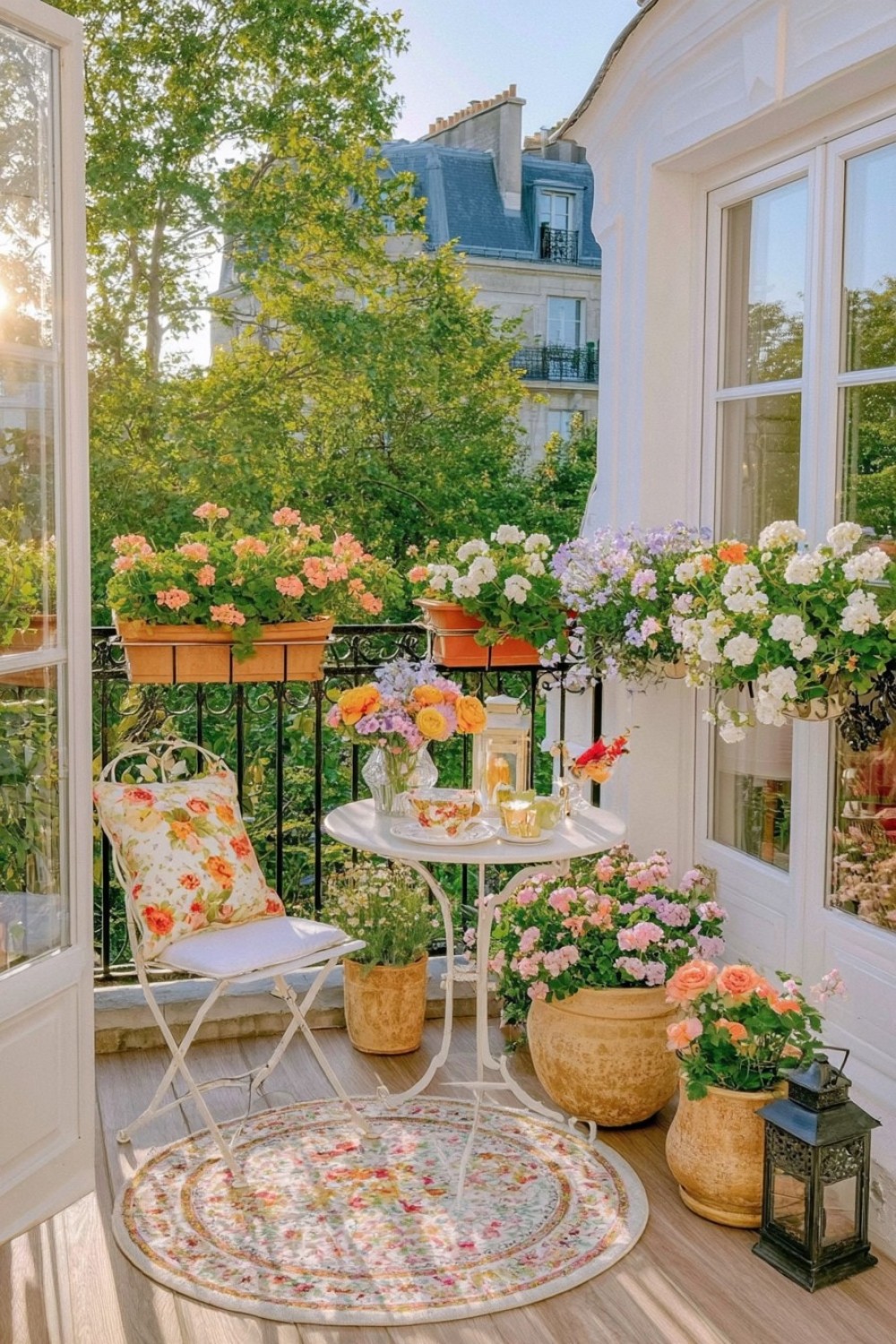 15. Limit Flower Colors For A More Refined Romantic Balcony