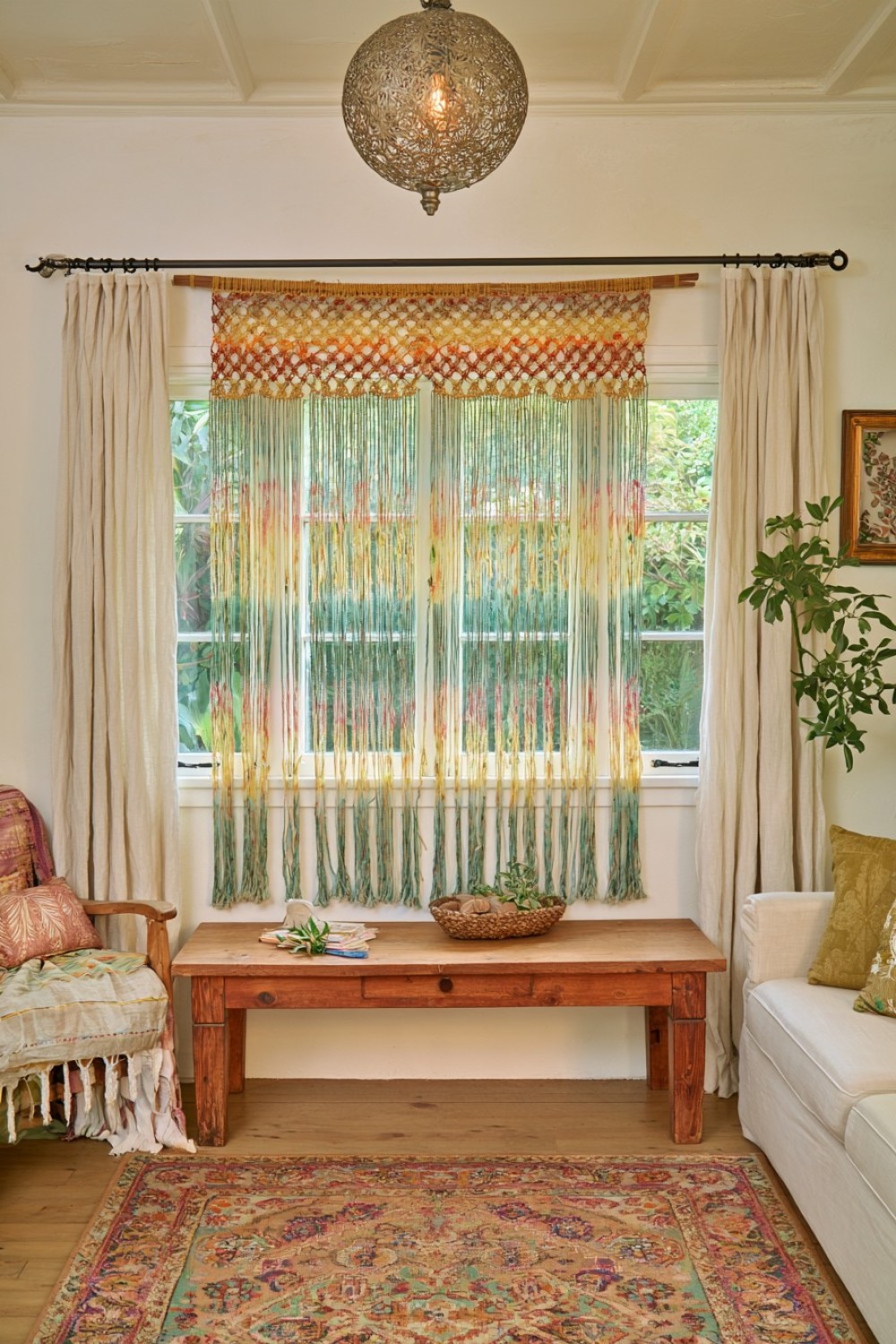 9. Asymmetrical Macramé Accent Panel