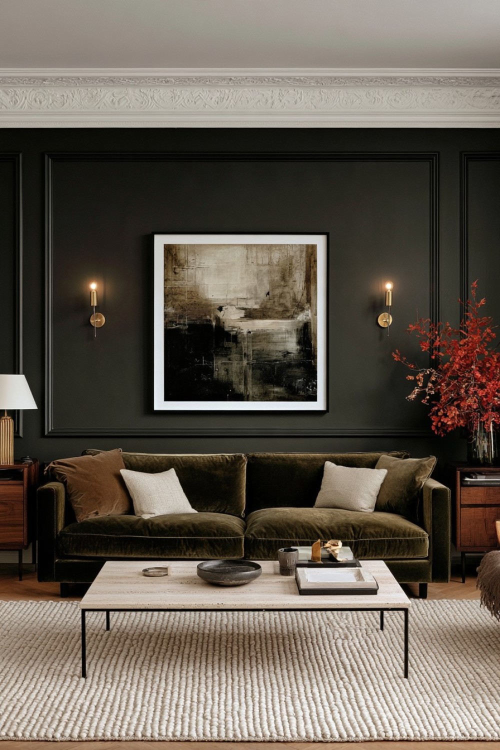 11. Forest Green Velvet With Pale Stone