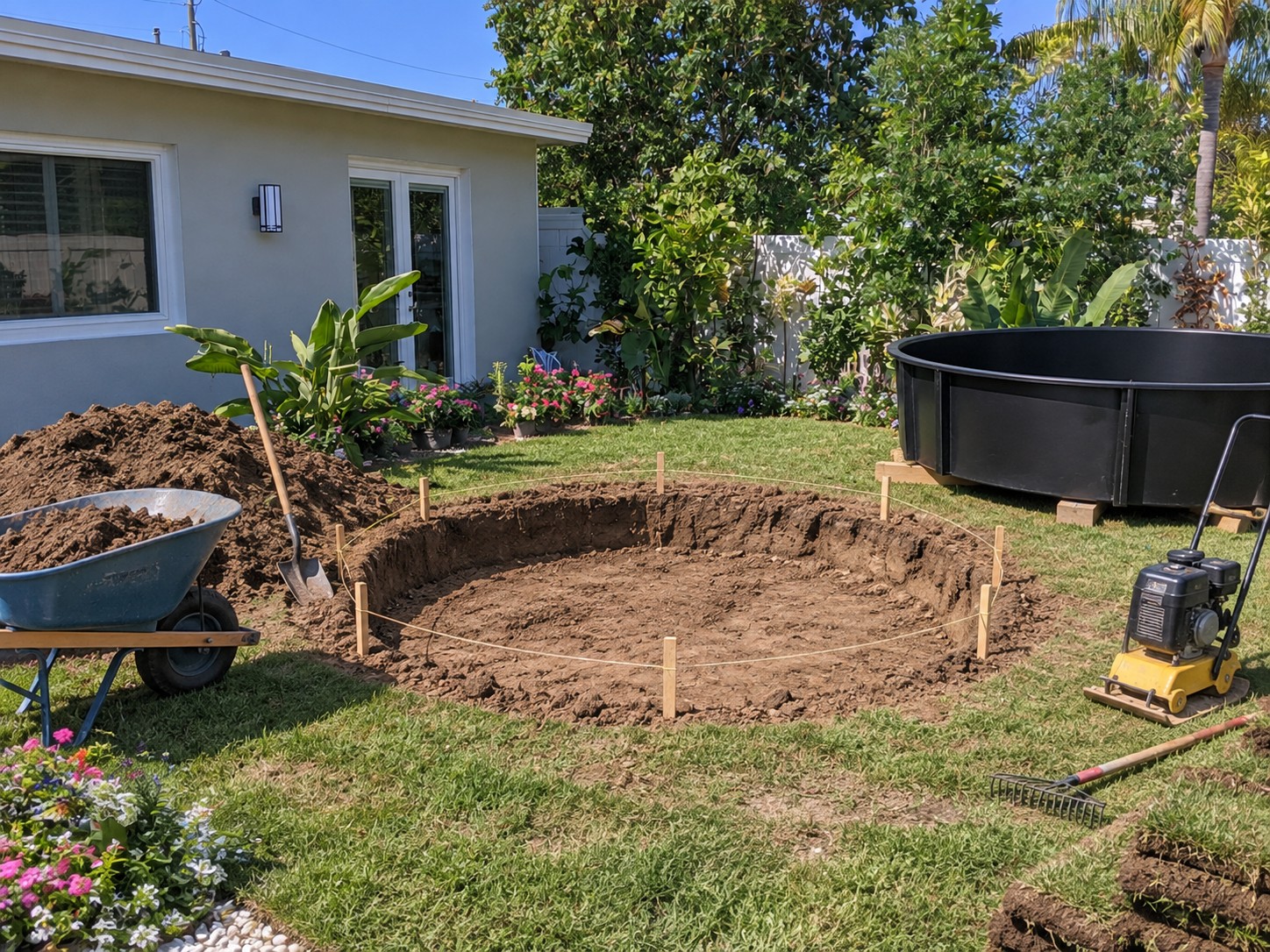 2. Mark And Excavate The Pool Area