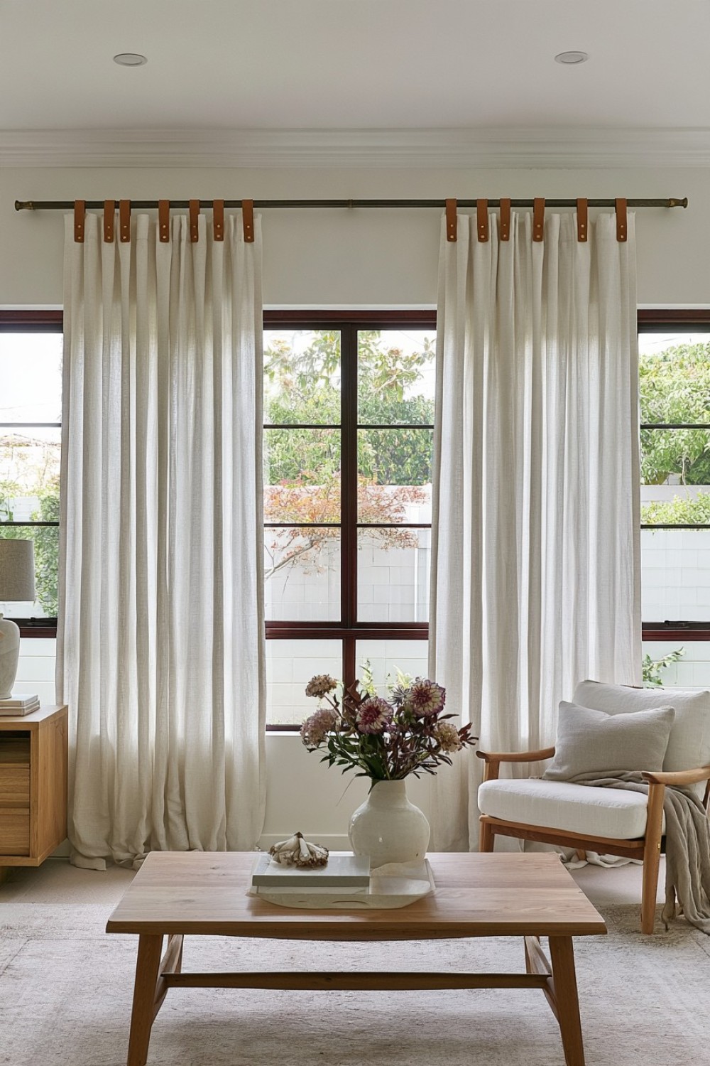 8. Leather Tab Curtain Hangers