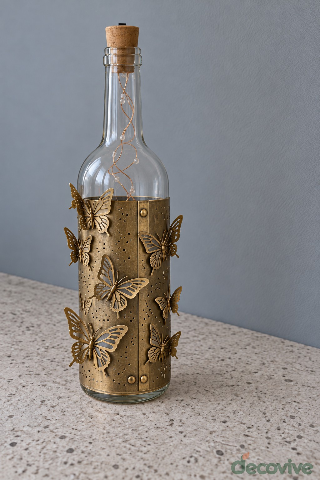 Antique Gold Butterfly Bottle