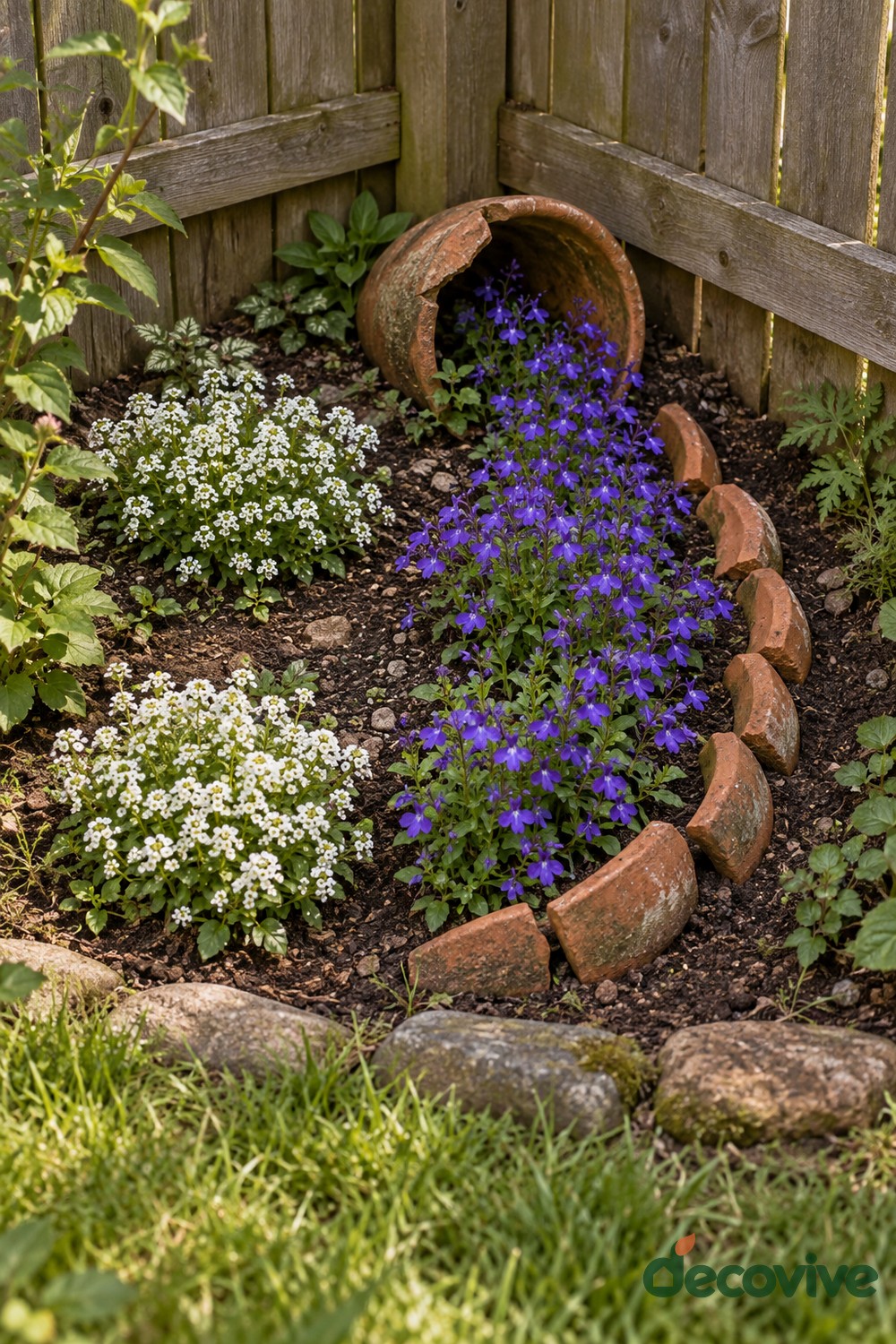 Blue Flower Stream in a Fence Corner