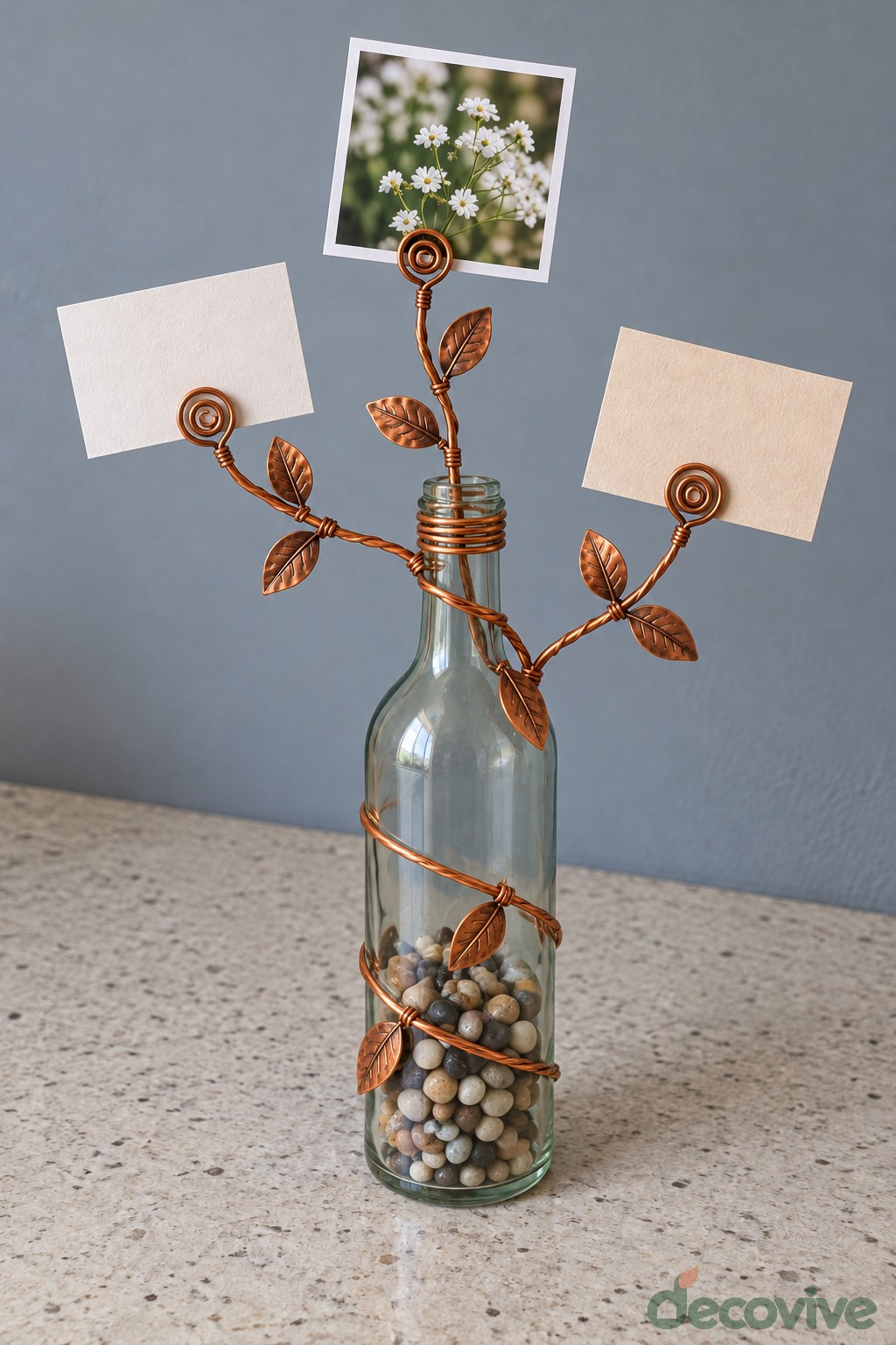 Copper Branch Photo Holder Bottle