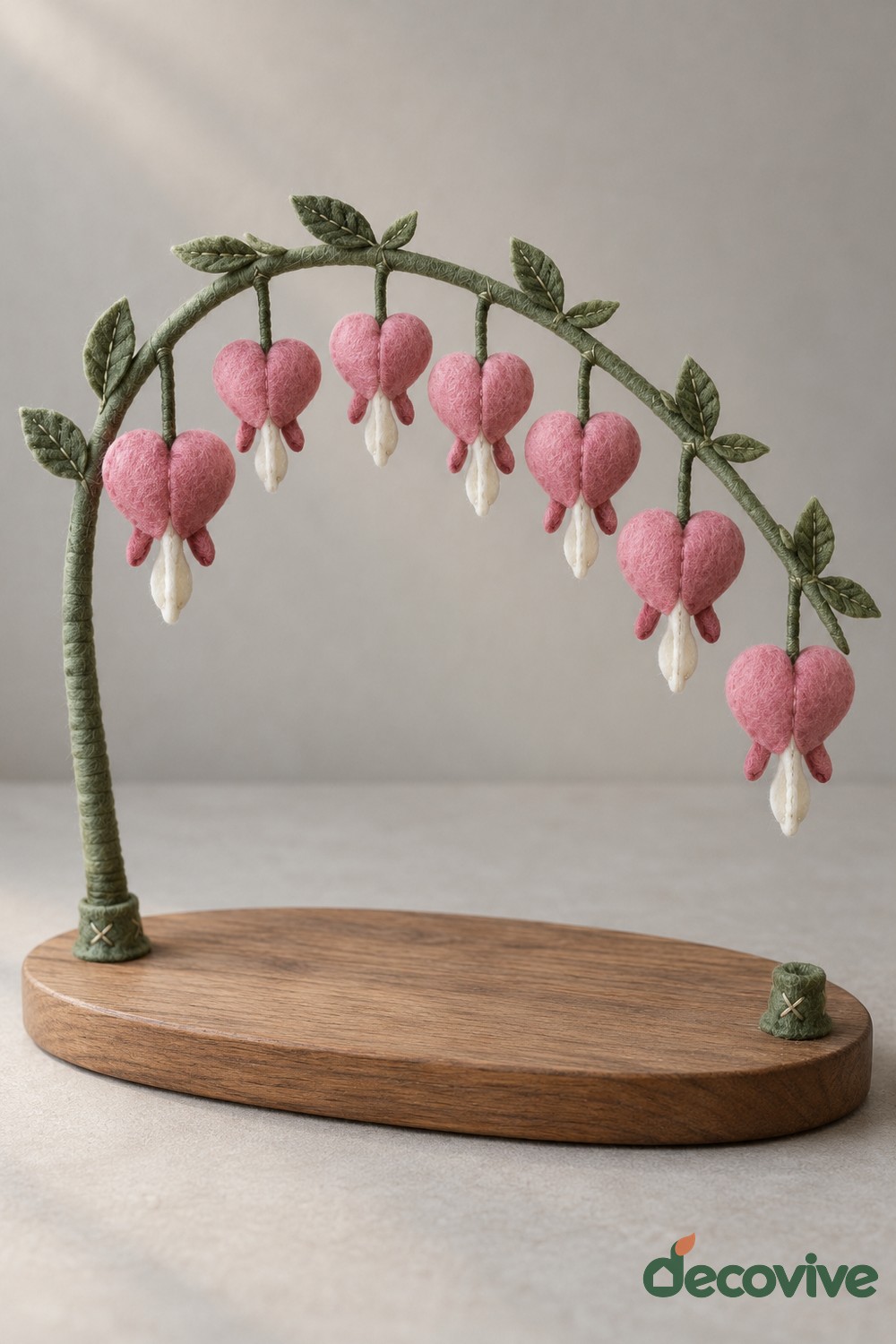 Arched Felt Bleeding Heart Sculpture
