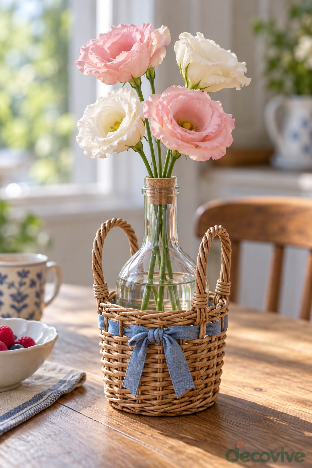 Basket Handled Bottle Vase