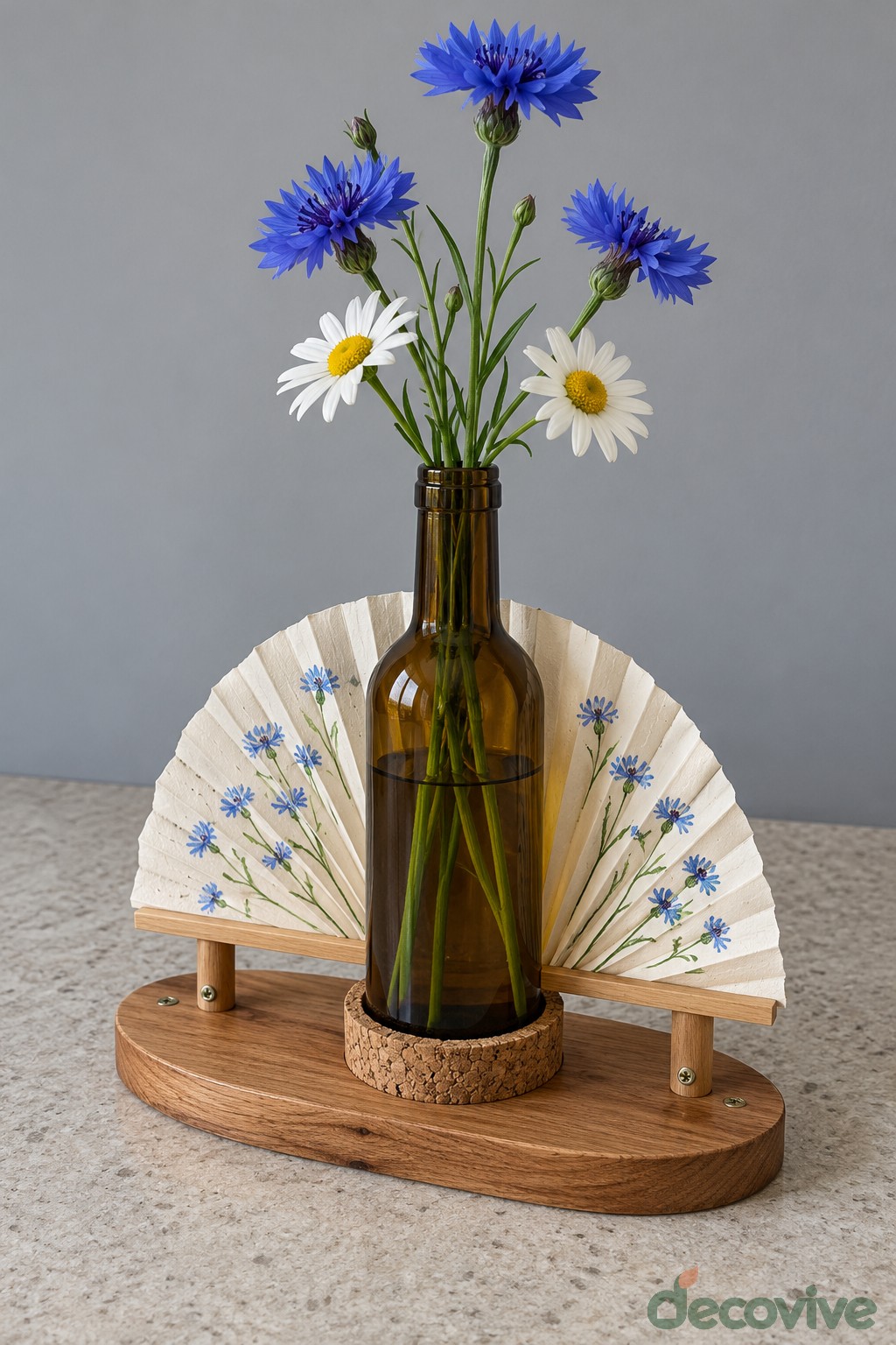 Floral Fan Backdrop Bottle Vase