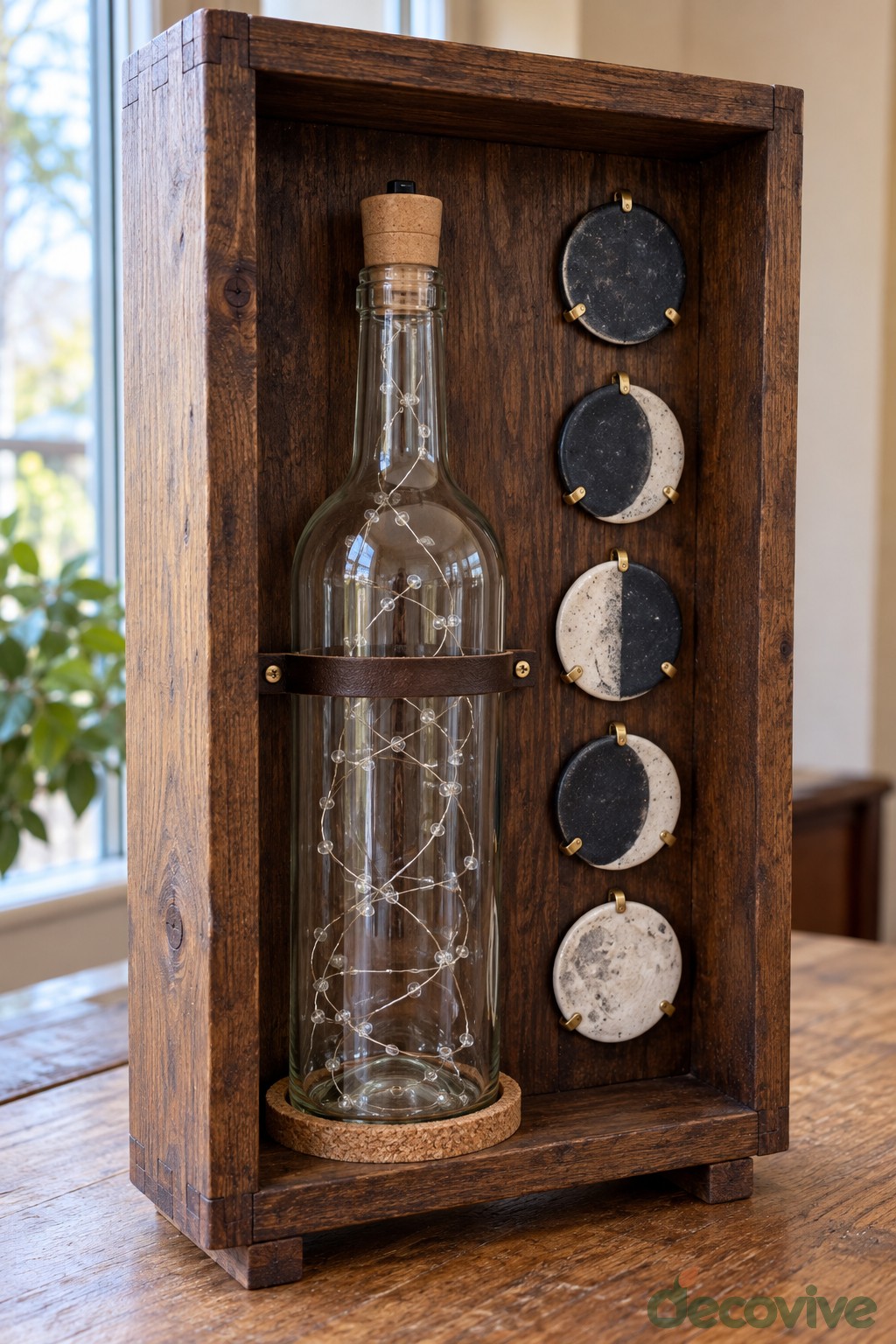 Moon Phase Bottle Light Shadow Box