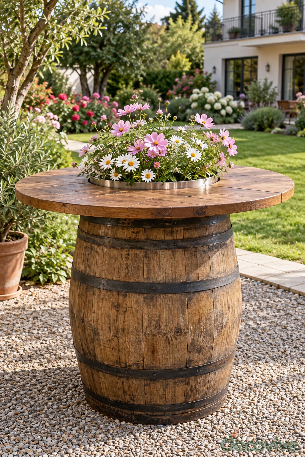 A Garden Gathering Table with a Floral Center