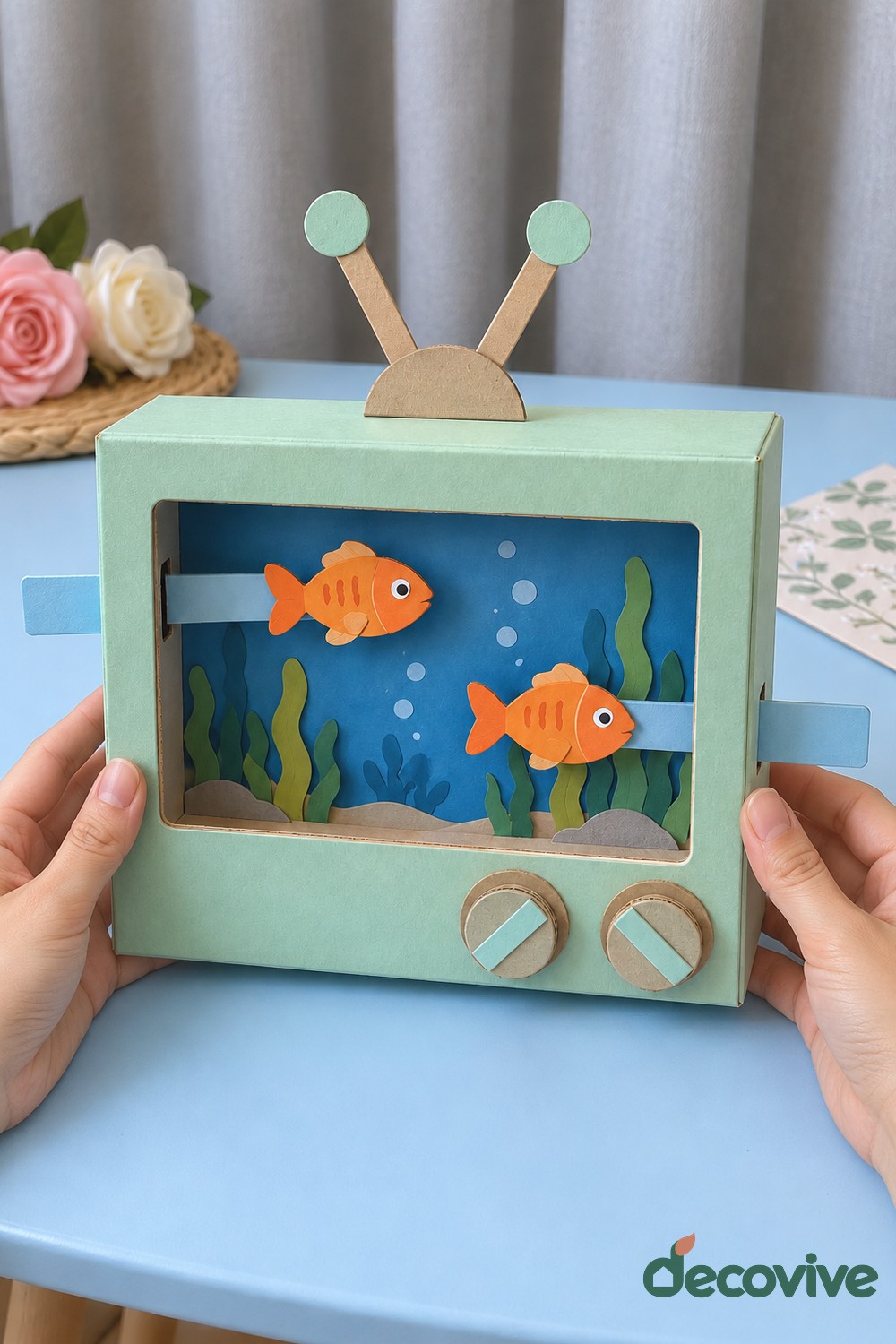 Finished shoebox aquarium television