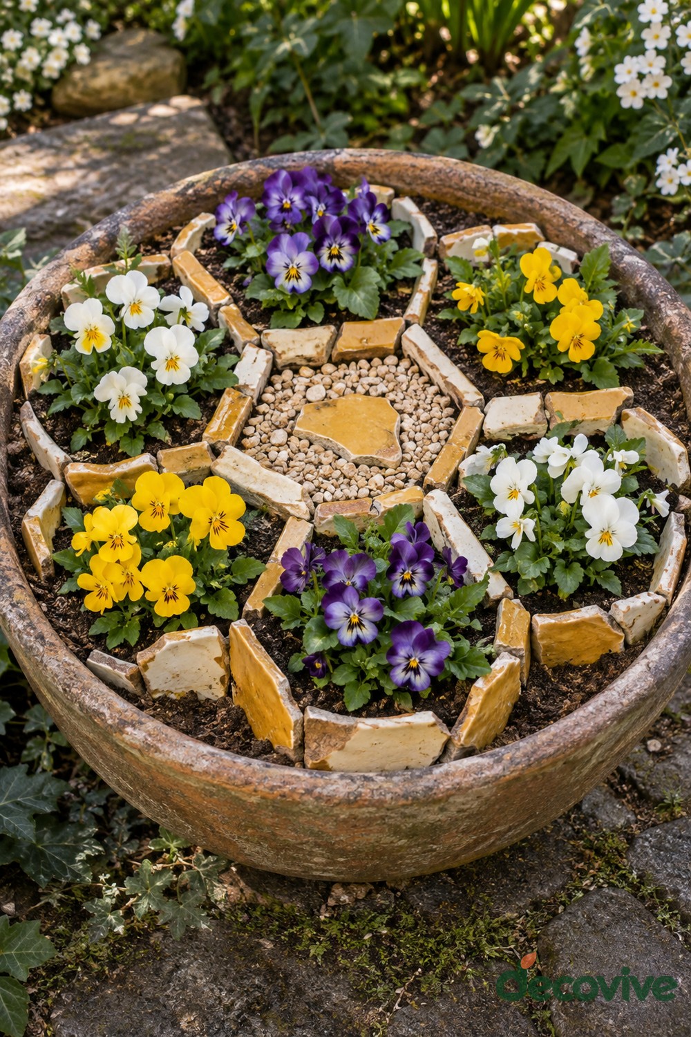 Honeycomb Flower Pockets with a Golden Center