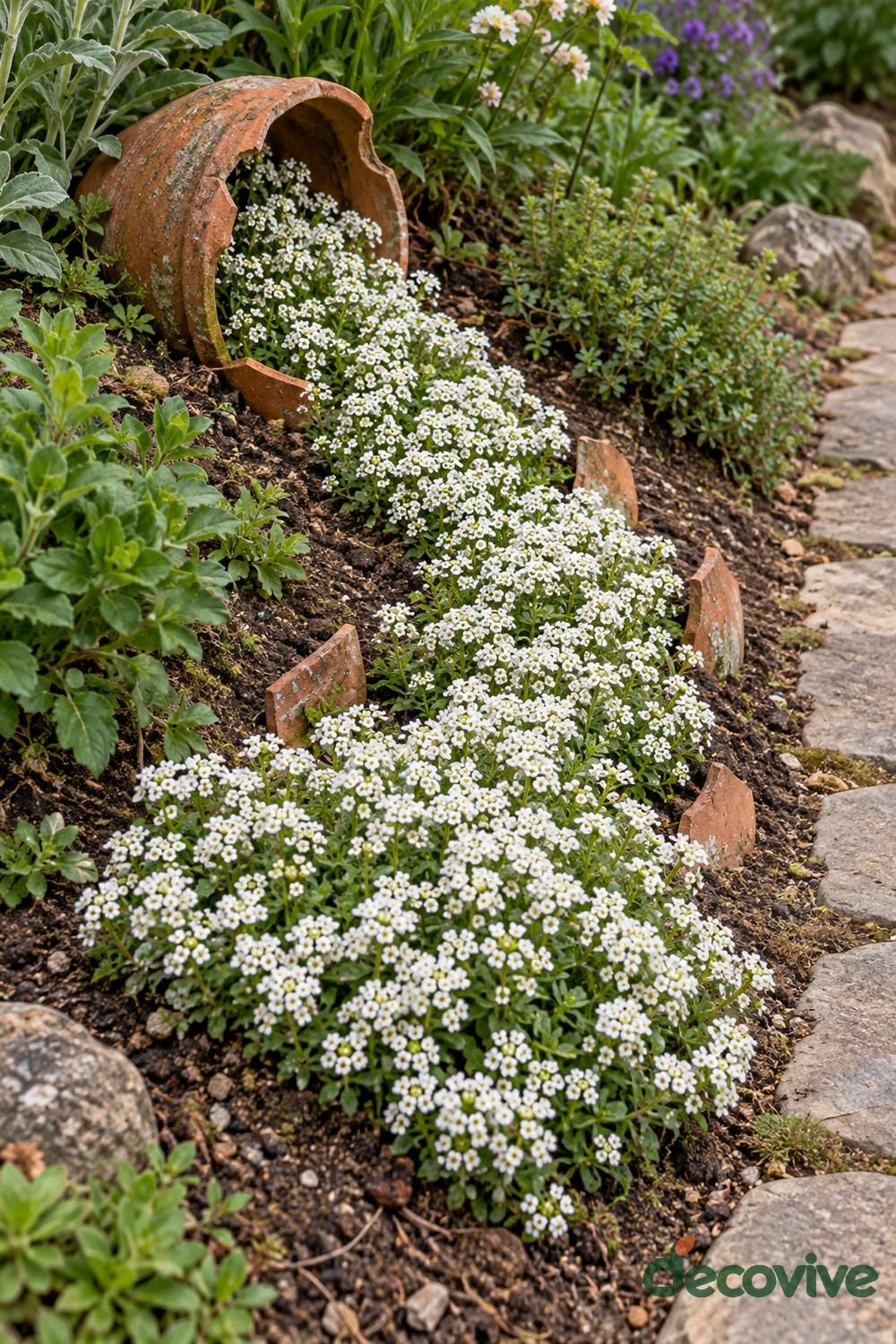 White Flower River Spilling from a Broken Pot
