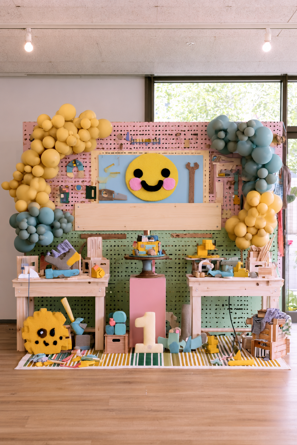 Little builder first birthday workshop celebration