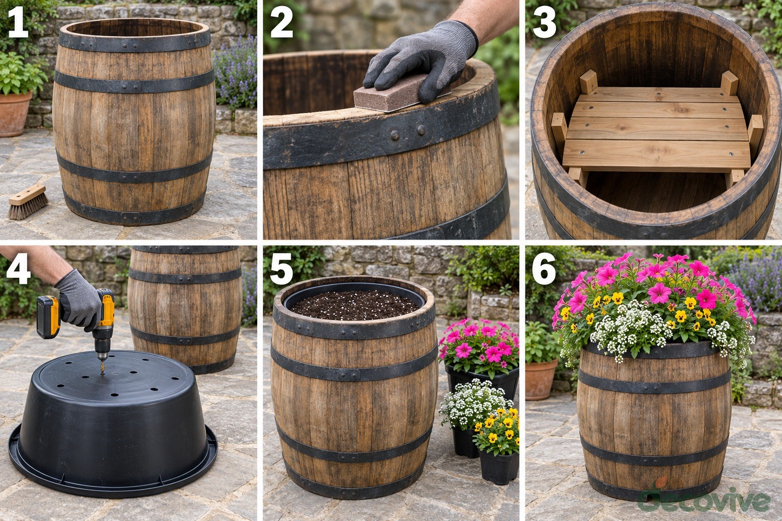How to Prepare a Barrel and Build a Simple Flower Planter