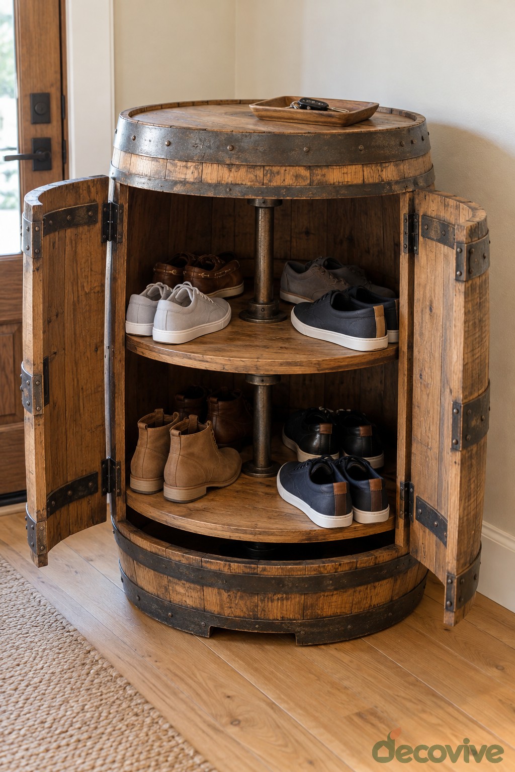 A Rounded Shoe Cabinet for the Entryway