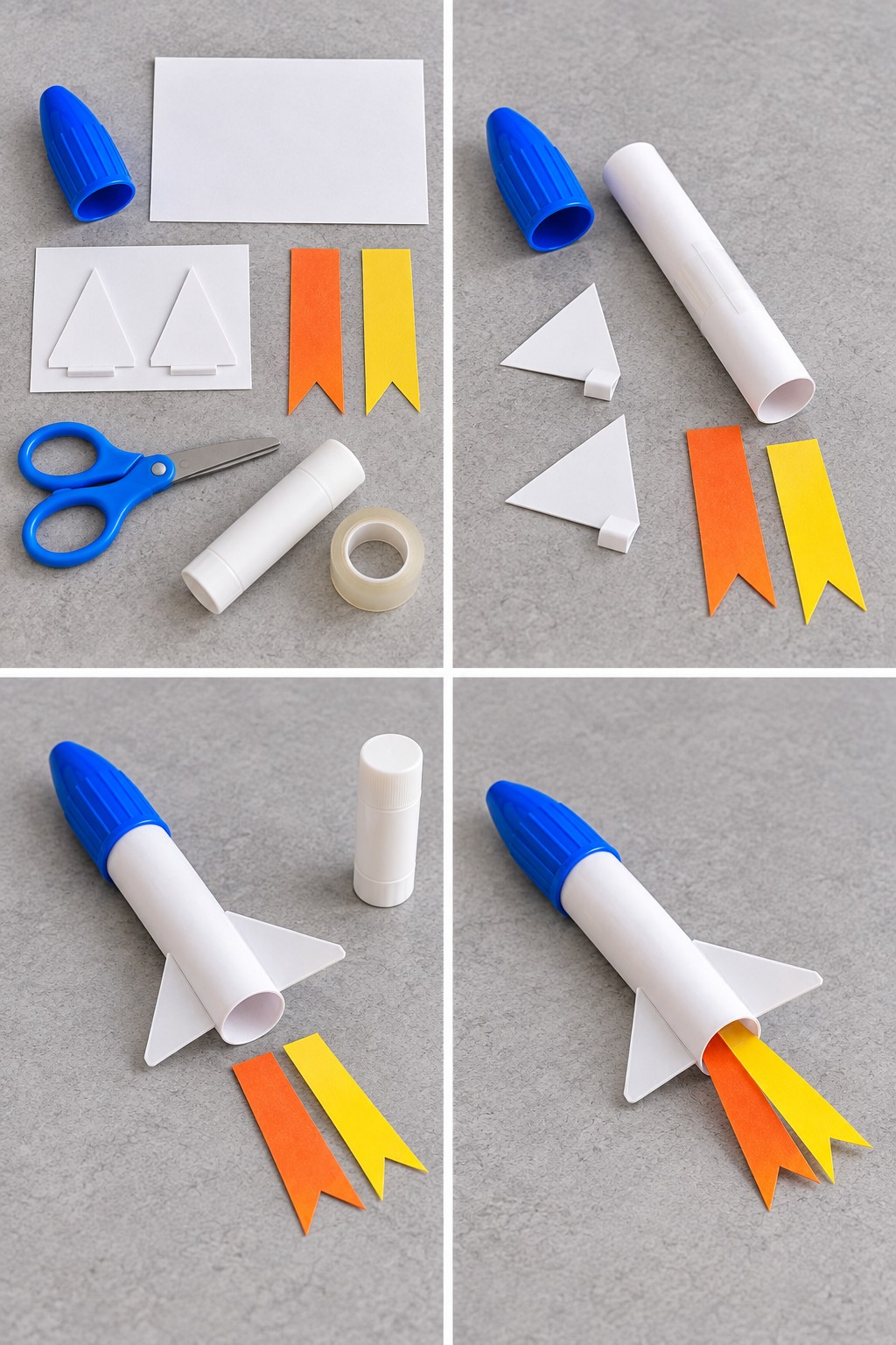 A four stage example: the paper rocket