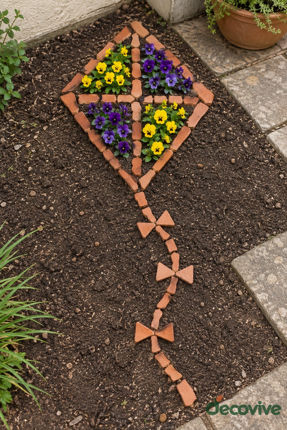 Flower Kite with a Broken Pot Bow Tail