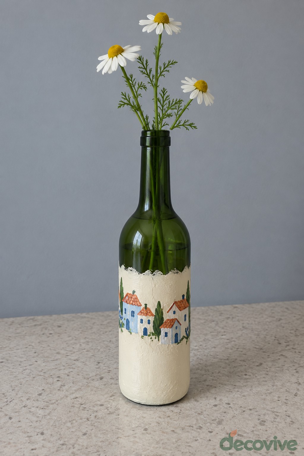 Painted Cottage Village Flower Vase