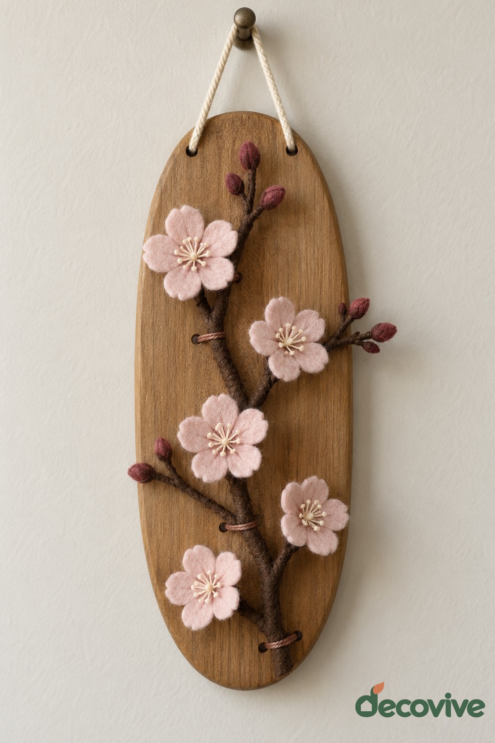 Cherry Blossom Wooden Wall Plaque